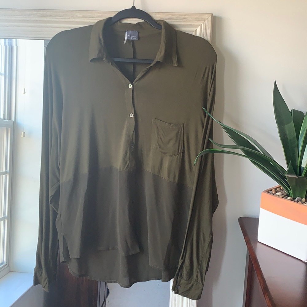 Urban Outfitters sparkle & fade color block button down shirt ✨